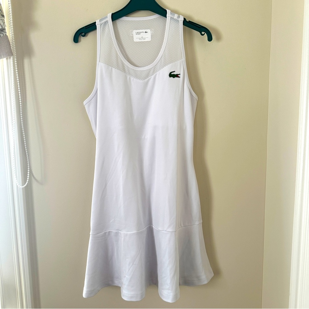 NWOT Lacoste Women’s Sport Racerback Jersey Tennis Dress (Fr40 / US8) White